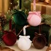 Velvet Foam Christmas Ball Christmas Tree Hanging Ornament Bowknot Sphere Festival Party Xmas DIY Decoration Balls Accessories