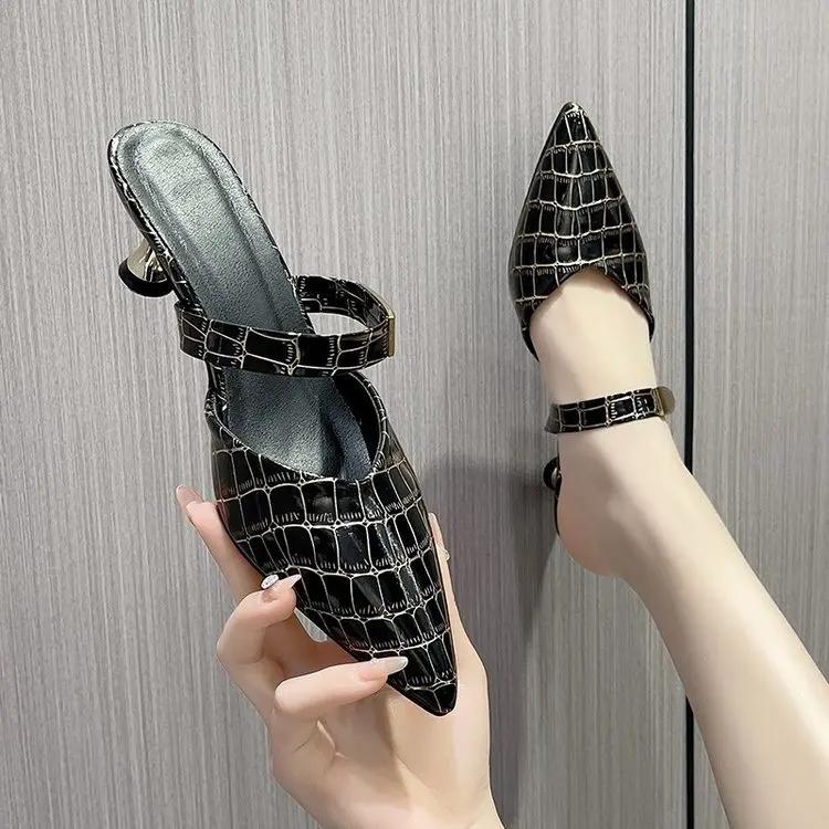 Pointed Toe Mules Fashion Women Slippers Casual Women's Shoes Women High Heels Elegant Ladies Outdoor Slide 2026