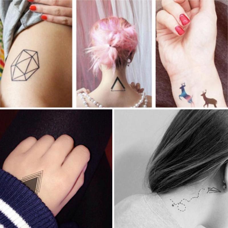 2Pcs/Set Geometric Temporary Tattoos Body Arm Leg Waterproof Flash Tattoo Stickers