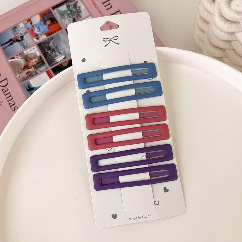 6Pcs Candy Color Wavy Hair Clip Women High-end Bangs Clip New Frosted BB Clip Simple Fresh Hairpin Girl Hair Accessories