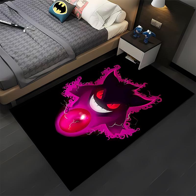 Pokemen Gengar Cartoon Pattern Living Room Bedroom Carpet Bedside Floor Mat 15 Sizes Kid's Room Cloakroom Play Mat Area Rug Gift