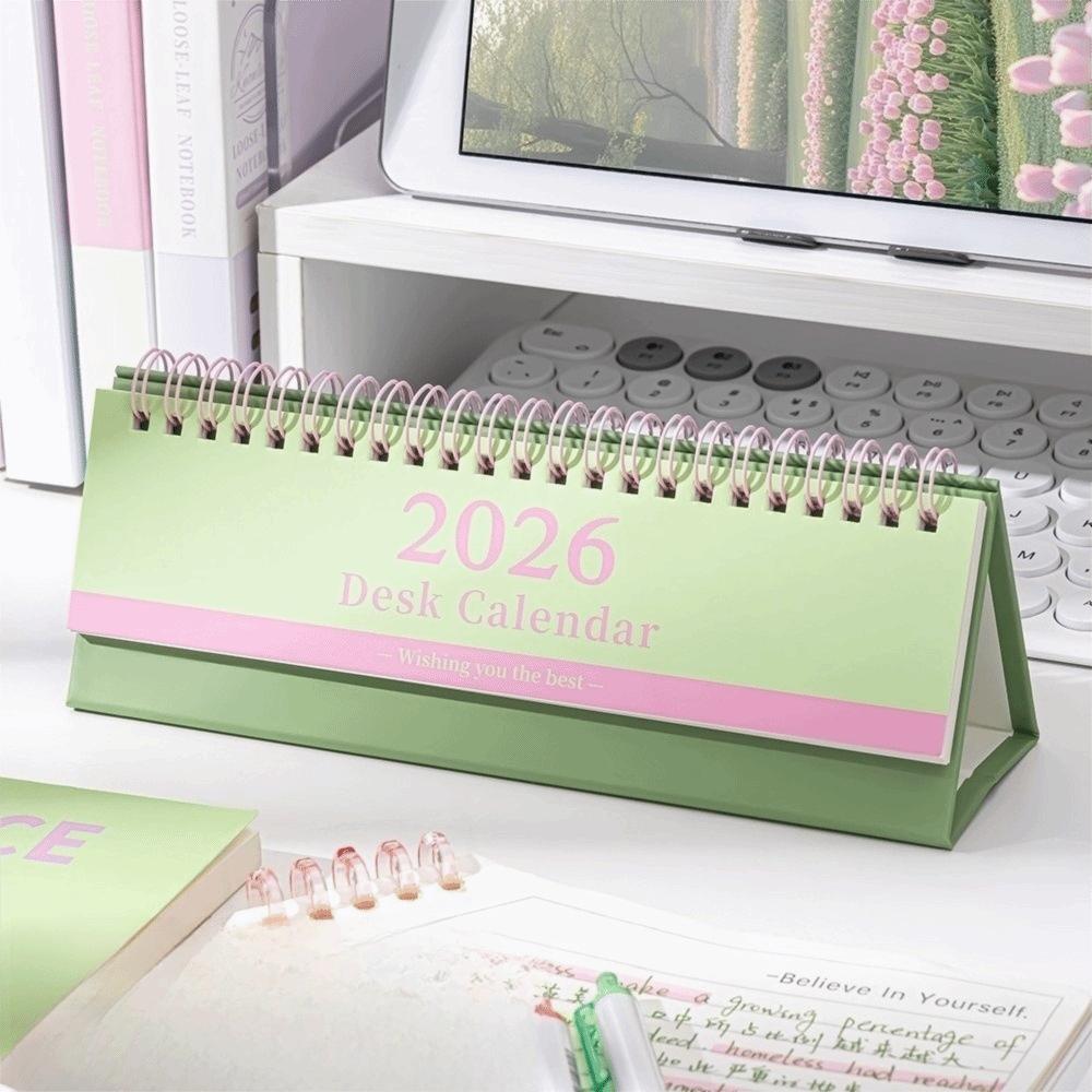 Simple Portable 2026 Desk Calendar Schedule Mark Desktop Display Desktop Calendar Coil Calendar Office Desk Accessories