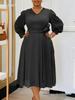 Elegant Solid Color Plus Size A-line Skirt with Fashionable Spring European & American Style