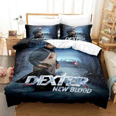 Set Biancheria da Letto Stampa 3D Dexter New Blood Copripiumino Set Letto Coperta Federa Piumone Matrimoniale Queen Size Biancheria da Letto per Ragazzi Adulti