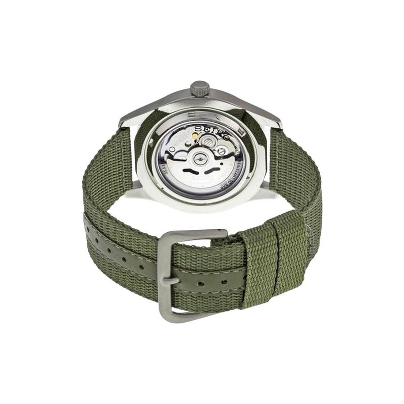 SEIKO seiko5 waterproof date display Automatic nylon strap men's watch green dial SNZG09K1