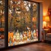 Spooky Party Glass Decor Halloween Window Clings, Pumpkins Skeletons Ghosts And Bats Print Decorative Creative Gift for Decals, Electrostatic