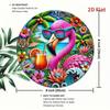 Vintage Flamingo Metal Tin Sign 12 Inch Round Wall Art Decor for Bar Man Cave Kitchen