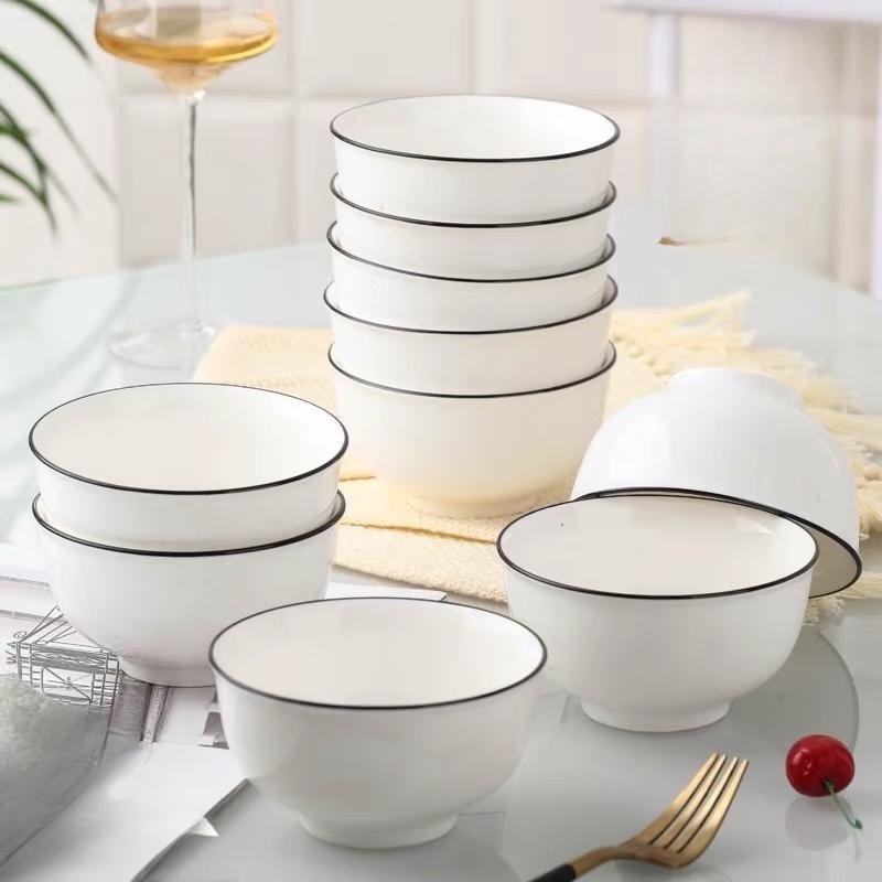 Nordic Bone China 8-inch Deep Plate Set