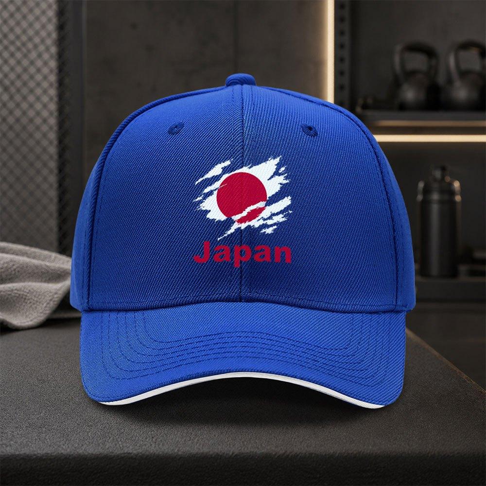 Japanese Flag Baseball Cap for Unisex Adjustable Duckbill Hat with Japan Flag Emblem Lightweight Outdoor Travel Cap