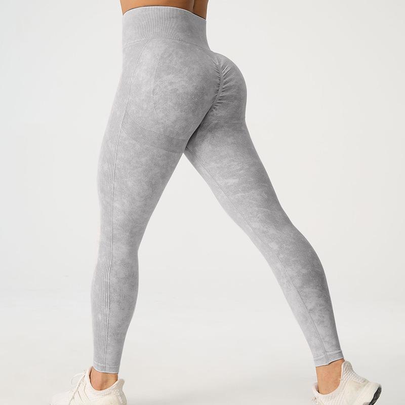 Nylon Frosted High Waist Yoga Leggings with Tummy Control & Hip Lift for Women