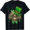 Triceratops Leprechaun St Patricks Day Graphic Tee Men Women Cotton Casual T-Shirt