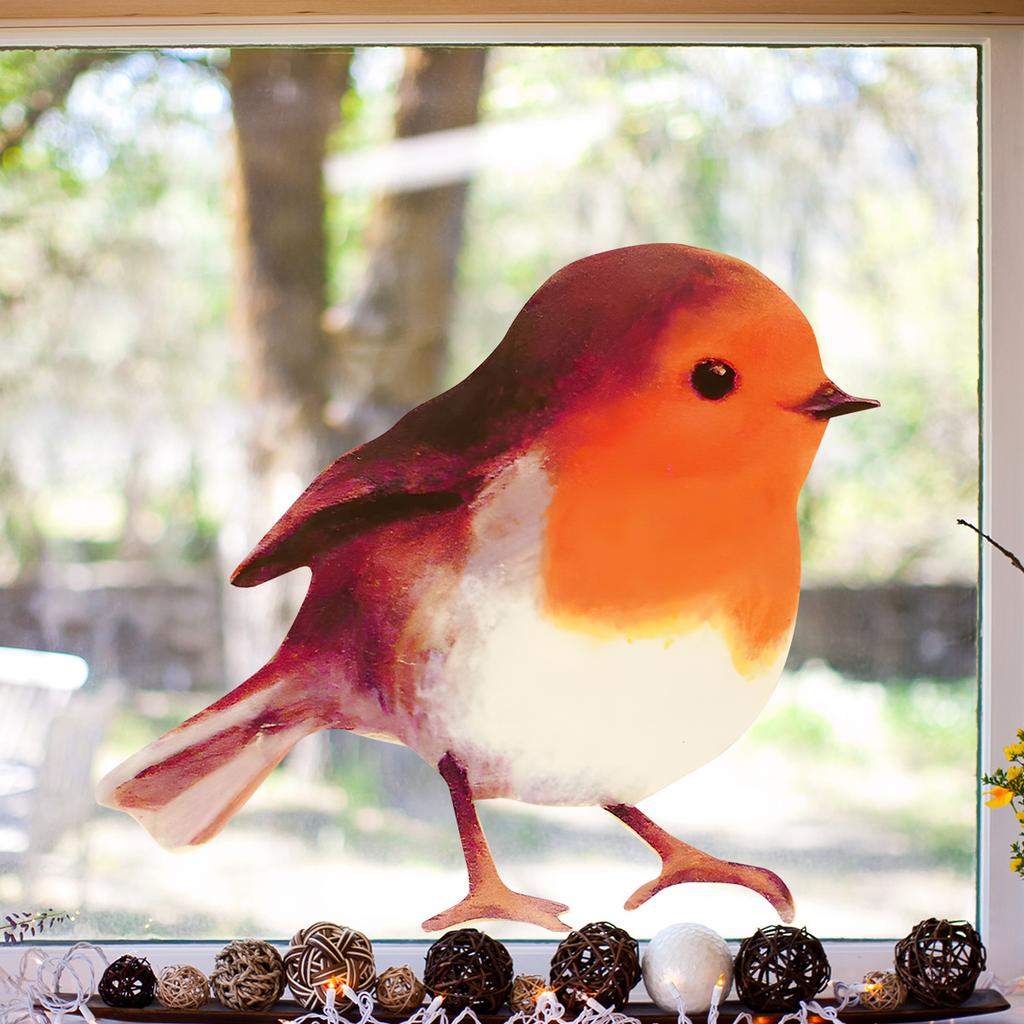 Realistic Small Robin Wall Sticker Window Sill Window Decal for Bedroom Living Room Door Kindergarten Decor