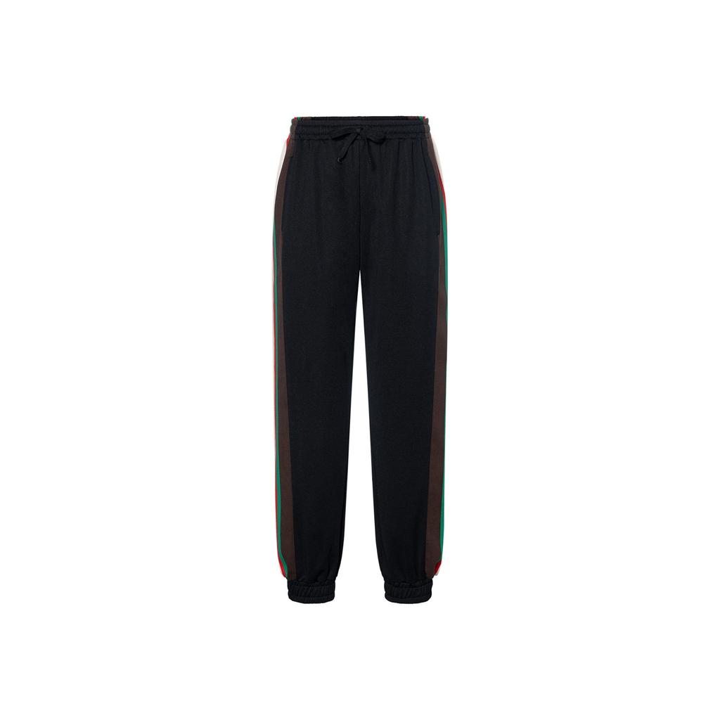 Gucci Knitted Sweatpants Men's Black Moderate Cuffed Pants 615179-XJCFQ-1060