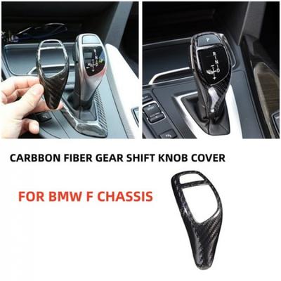 Carbon Fiber Style Gear Shift Knob Panel Cover Trim For BMW F35 F36 F06 F25 F21