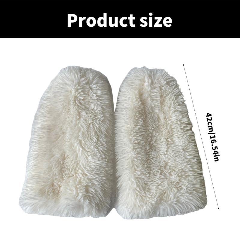 Winter Leggings Covers Leg Warmer Boot Socks Aesthetic Solid Color Warm Furry Plush Boot Cuffs Toppers Leg Gaiters Cover