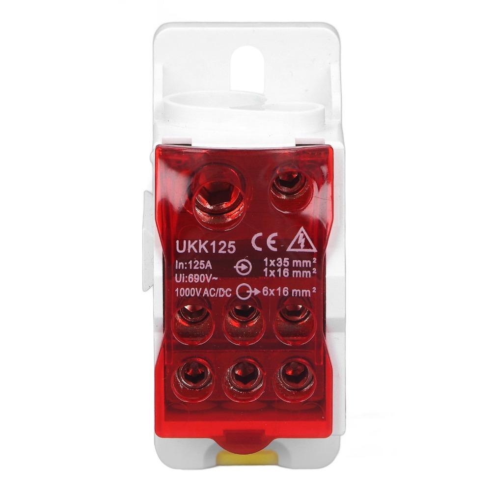690V 125A Universal Electric Terminal Block Red Junction Box Electrical Installations