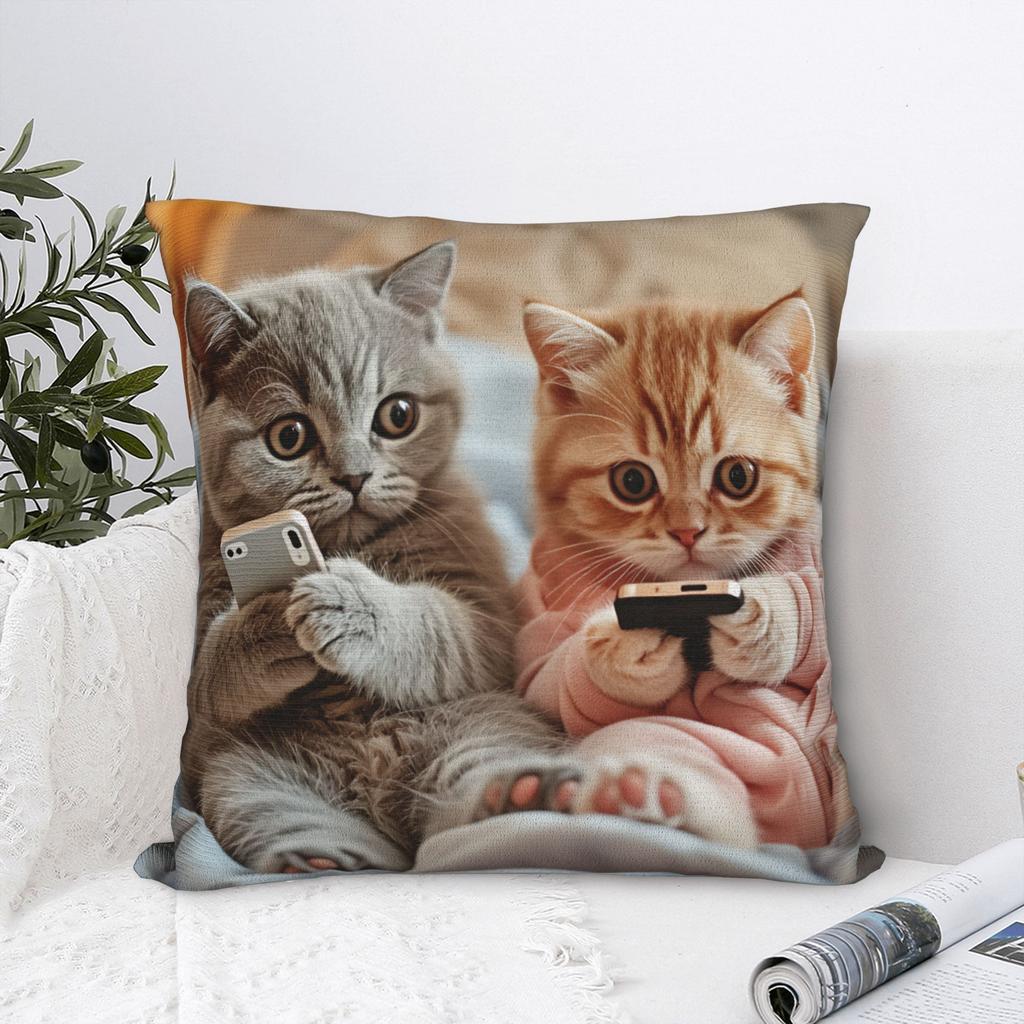 Christmas Kittens (7) Pillow Case  Soft Pillow Cover For Couch Sofa Bedroom Fashion Pillowcases