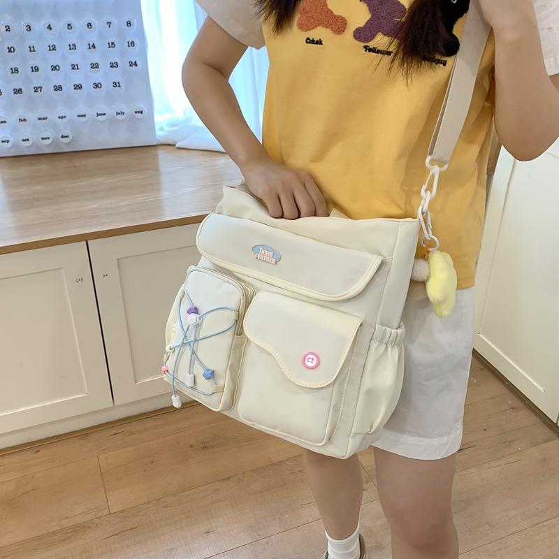 Dámská kabelka přes rameno studentská velkokapacitní taška na knihy na hodiny crossbody taška