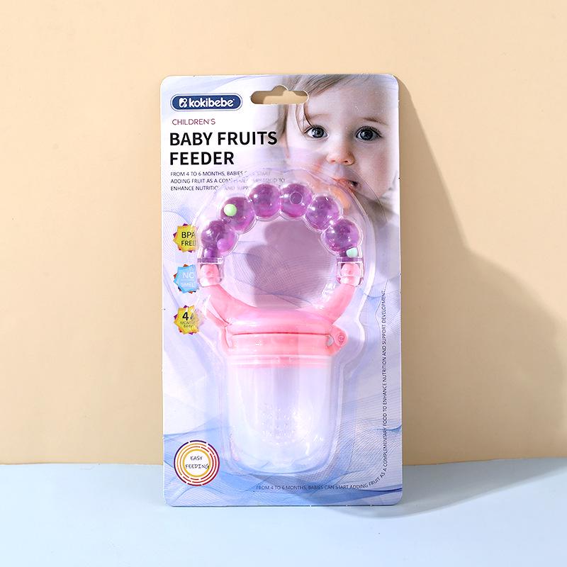 Multi-Color Rattle Teether Set – Includes Fruit and Vegetable Teether Pacifier and Food Supplement Rattle.