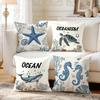 4 Stück Meeresleben Kissen Kissenbezug Polyester Kissenbezug Dekokissen Kissenbezug Zuhause Auto Sofa Dekor