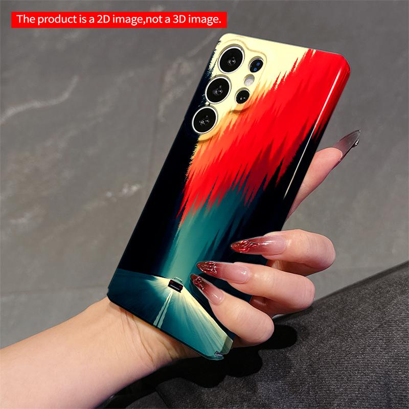 2DFlat Samsung phone case Road to Red Forest Sunset Drive Applicable to Galaxy S22 S23 S24 S25ULTRA S26 A12 A13 A14 A15 A16