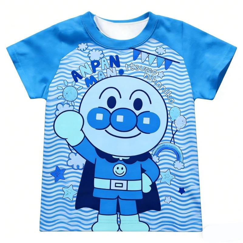Kids Anpanman Baikinman Anime T Shirt Men T Shirt Women Tee Boys Top Children Parent Child Quick dry short sleeves kids Tshirt