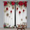 2D platt tryck 2 st Moderiktiga julgardiner Semester Jul3 Digitalt tryckta polyestergardiner Festliga gardiner för
