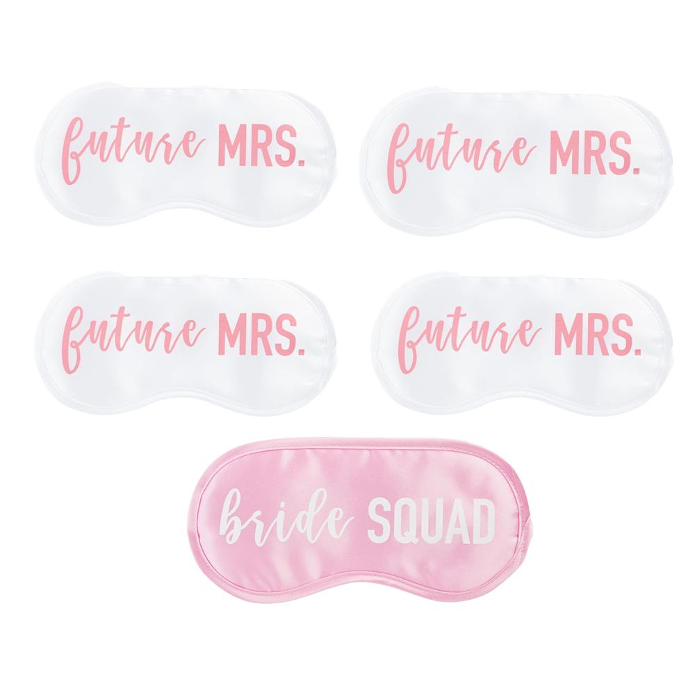 

5Pcs Team Bride Tribe Sleep Mask Future Mrs Bride Squad Bachelorette Blindfolds Accessories Bridal Shower Wedding Engagement 21x9.5cm