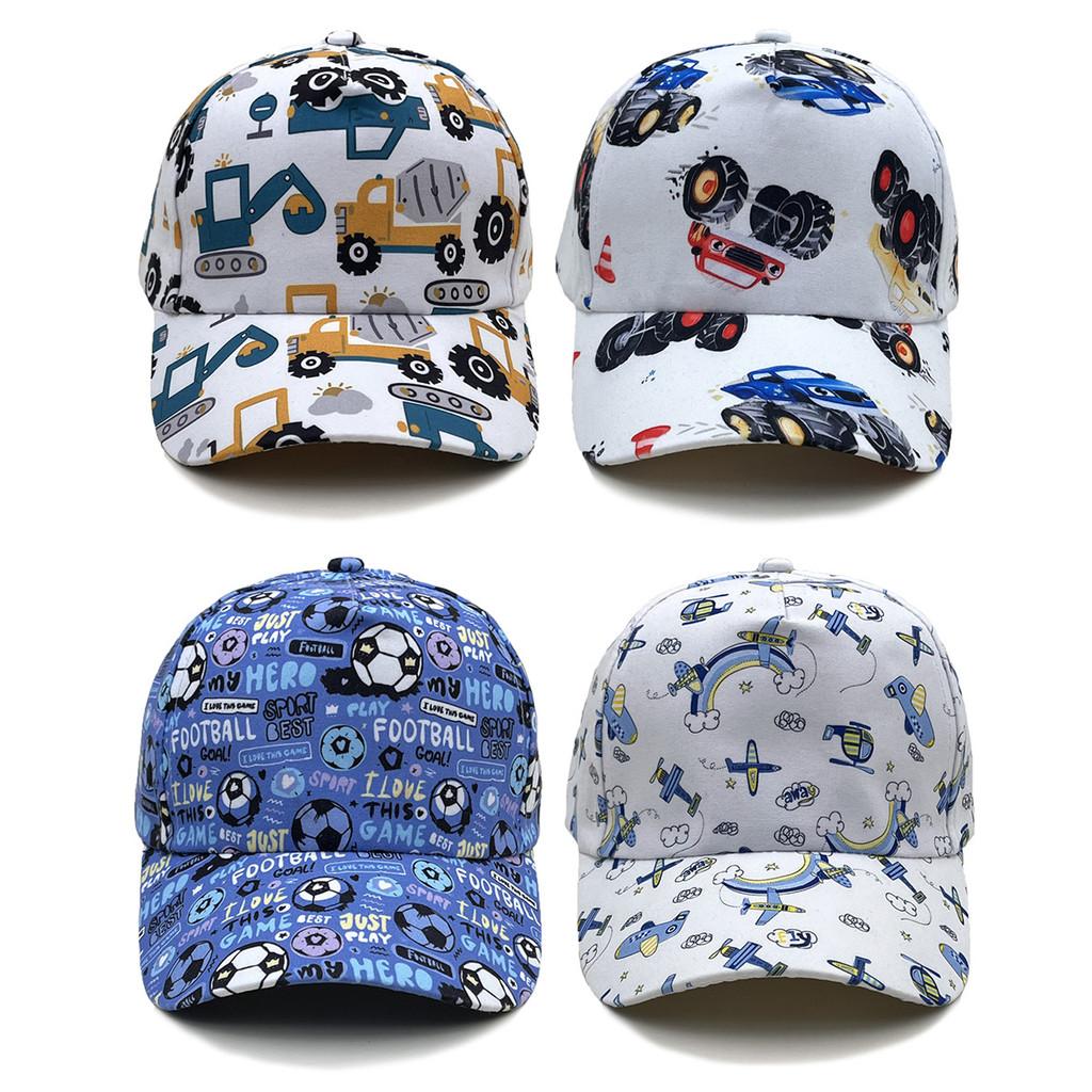 Childrens Cartoon Construction Vehicle Baseball Cap With Sun Protection For Outdoor Play