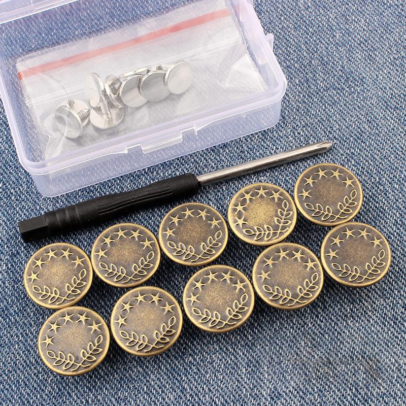 

Съемные джинсовые пуговицы Портативные Металлические пуговицы без шитья Замена Регулировка талии Брючные булавки Прочный Набор для ремонта из нержавеющей стали