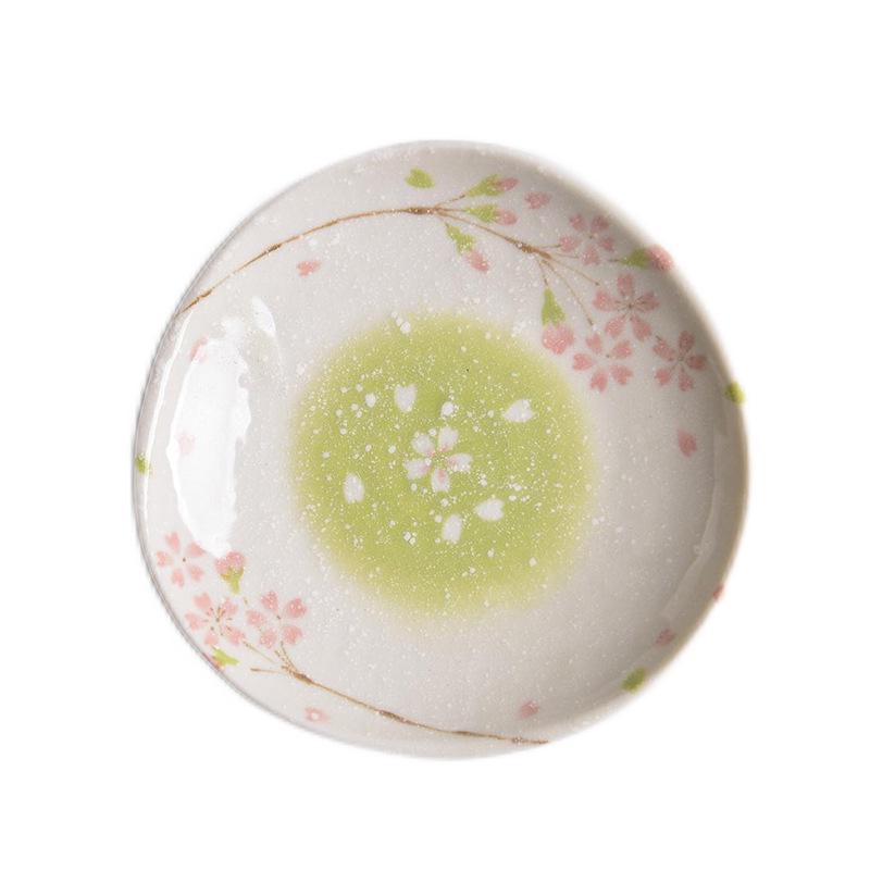 Cherry Blossom Ceramic Bowl & Plate Set: Includes Rice Bowl, Soup Bowl, Large Plate, Dish Plate, and Large Noodle Bowl - Japanese Imported.
