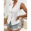 Fashion V-Neck Sleeveless Cardigan Women Suit Shirt Vest V Neck Jacket Slim Fit Office Vests Casual Solid Color Female Tank Top Elegant Clothing