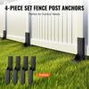 Fence Post Anchor Repair Kit, 4 Pack Inner Diameter 3.5 x3.5 Inches Heavy Duty Steel Fence Post Support Stakes, Anchor Ground Spike for Repair Tilted,