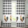 Farm Rooster Black And White Plaid Sheer Curtains For Living Room Bedroom Home Decor Kitchen Tulle For Windows Voile Drapes