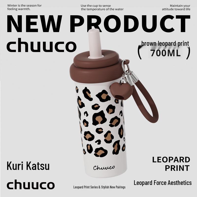 Ceramic Liner Thermos Cup - 316 Stainless Steel, Large Capacity, Straw Included, Customizable, High Appearance Design