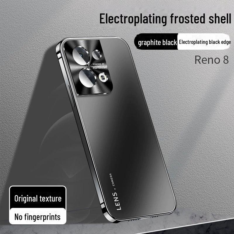 Reno8Pro frostet telefondeksel med metalllinsedeksel for Reno9/10/11/12
