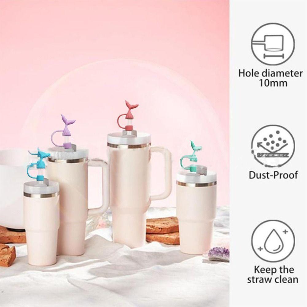 Beauty Fishtail Silicone Straw Cap Straw Tip Covers for Stanley/Tumbler Cup for Party Decor