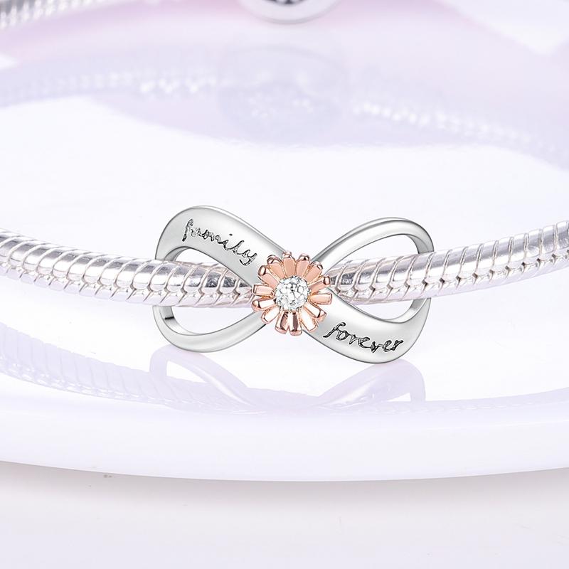 New Copper Charms Pendant Sunflowers Heart Beads Fit Original Bracelets Charm Diy Jewelry Gifts Making