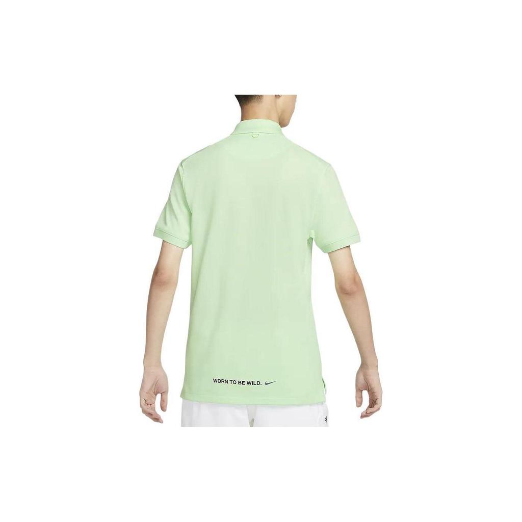 Nike Logo Print Pullover Short Sleeve Polo Shirt Men polo shirts Steam-Green HF6168376