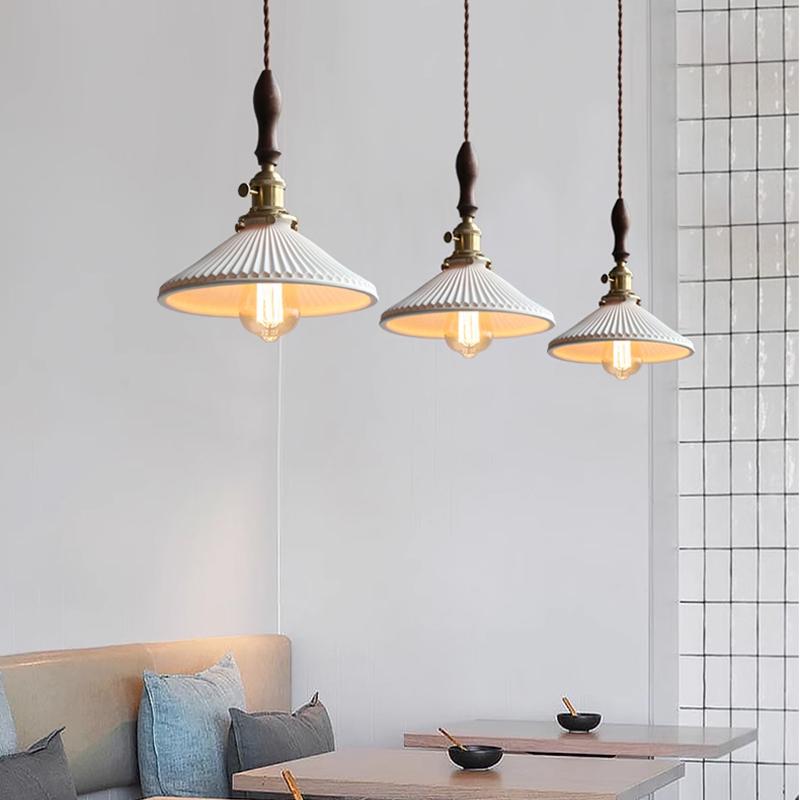 Ceramic Hanging Light Dining Room Kitchen Island Pendant Lamp Living Room Bronze Retro Ceiling Chandelier Bedroom Lamp Homestay