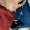 Medieval Style Golden Cross Iris Necklace Female Versatile Temperament Collarbone Chain Light Luxury High-End Jewelry