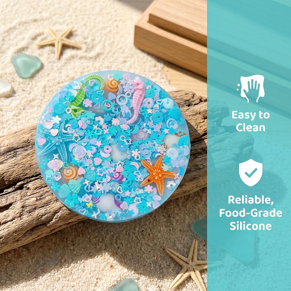 Giocattoli Sensoriali per Alleviare lo Stress a Tema Oceanico Silicone Picky Pad Decompressione Skin Picking Pad Per ADHD Giocattolo Sensoriale per l'Ansia