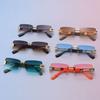 Frameless Trimmed Square Adult Sunglasses Sunglasses Women'S Fashion Commuter Sunglasses