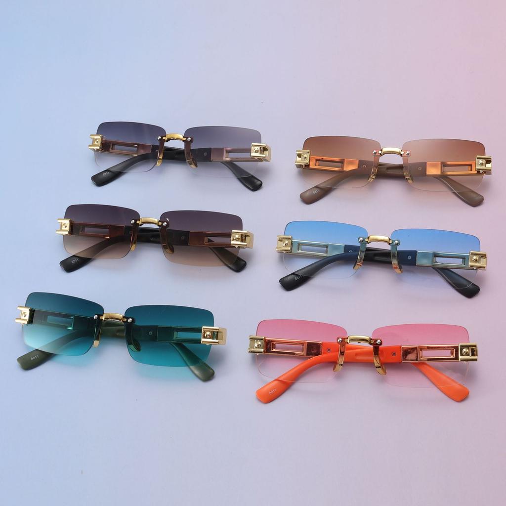 Frameless Trimmed Square Adult Sunglasses Sunglasses Women'S Fashion Commuter Sunglasses