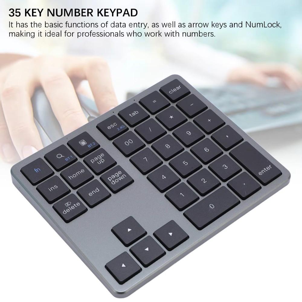 35 Keys Wireless Keyboard Rechargeable Wireless Numeric Keypad Mini Digital Keypad  Office