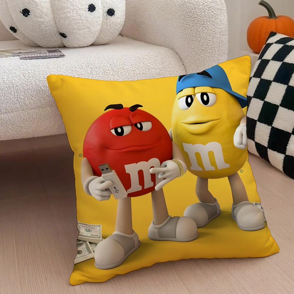 Cute Colorful American Brand MMMs Cushion Cover Throw Pillow Cover Hidden Button Durable Polyester Chair Cushion