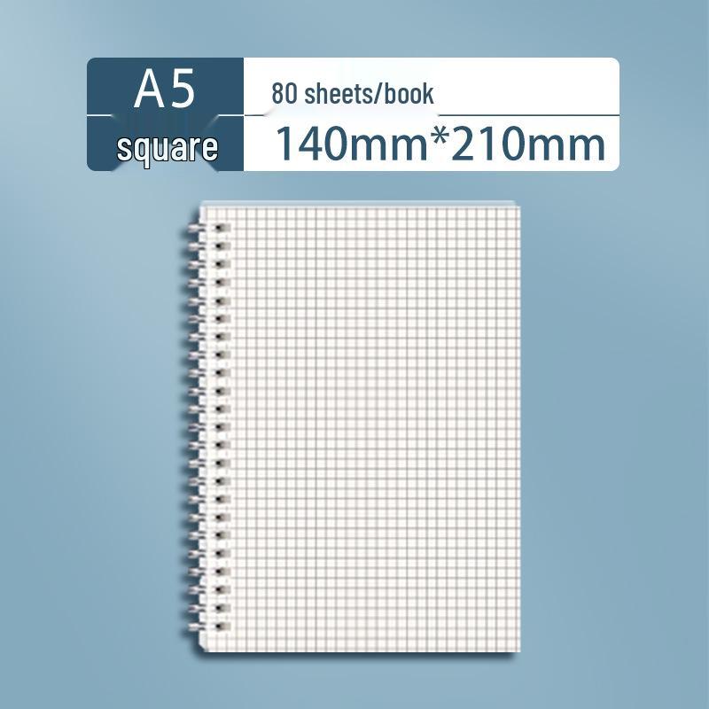 Spiral Notebook Set: Includes A4 Lined, Blank English, A5 Thick, and B5 Notebooks for Office Use.