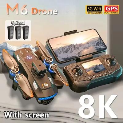 2025 Nový M6 Dron Profesionální 8K Kamera Dron 5G WIFI FPV UAV s Obrazovkou Dálkové Ovládání RC Dron Vyhýbání Vzdušný Kvadrokoptéra