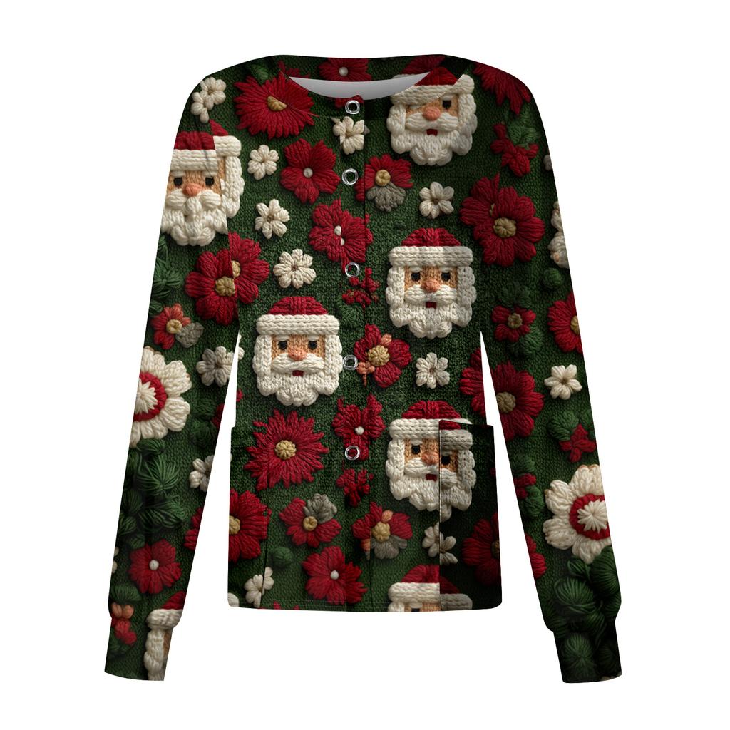Women's Casual Long Sleeve Single Breasted  Printed Dry-nurse Top