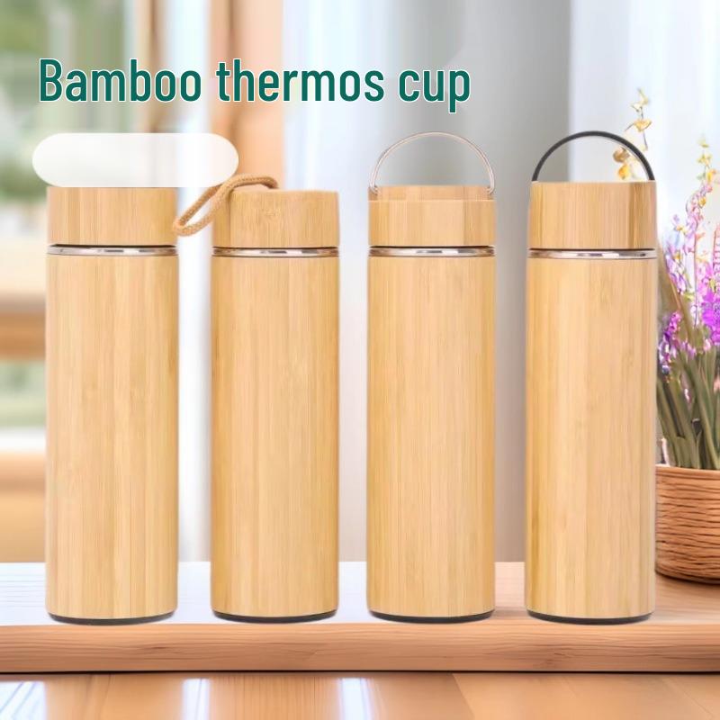 Creative Portable Bamboo Travel Coffee Mug - Vacuum Insulated